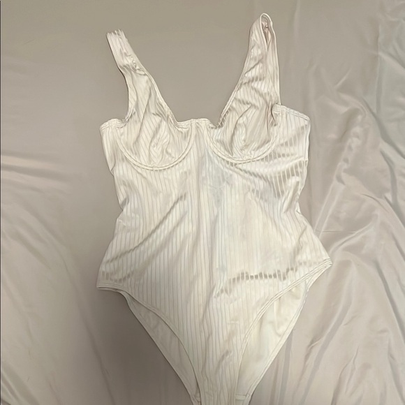 Primark Cream Ribbed bathing suit - Picture 1 of 2